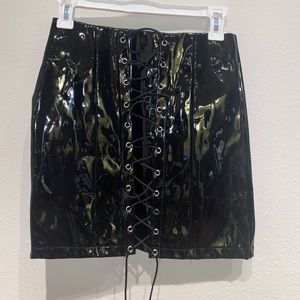 Pretty Little Thing Faux Leather LaceUp Skirt